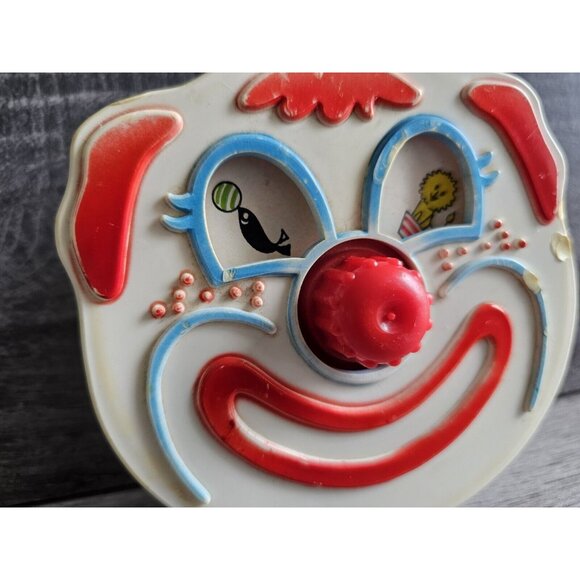VTG 1970s Clown Face Wind Up Music Box with Rotating Eyes Dial by Sanitoy *WORKS - Picture 4 of 10